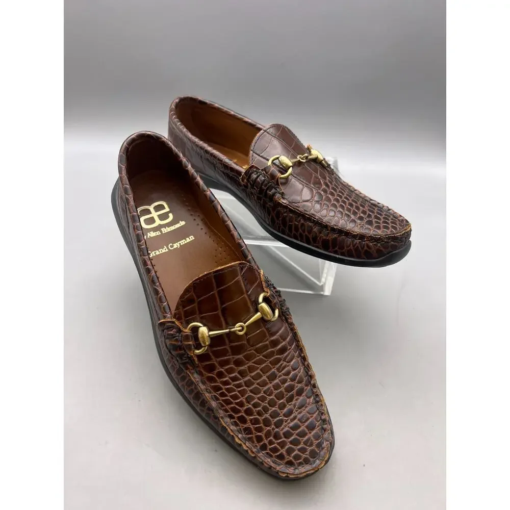 Allen Edmonds Mens Grand Cayman Horsebit Croc Leather Oxford Dress Shoes Size 7D